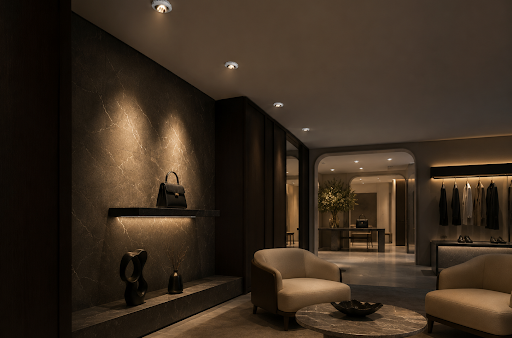 Chiếu Sáng Showroom Trưng Bày: Cách Bố Trí Ánh Sáng Tôn Sản Phẩm
